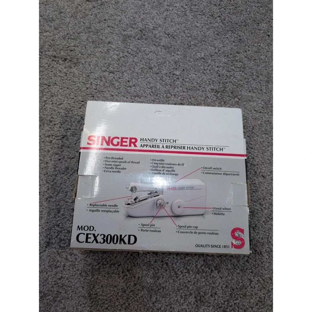 Singer‎ Handy Stitch Handheld Sewing Machine White Portable CEX300KD New Box